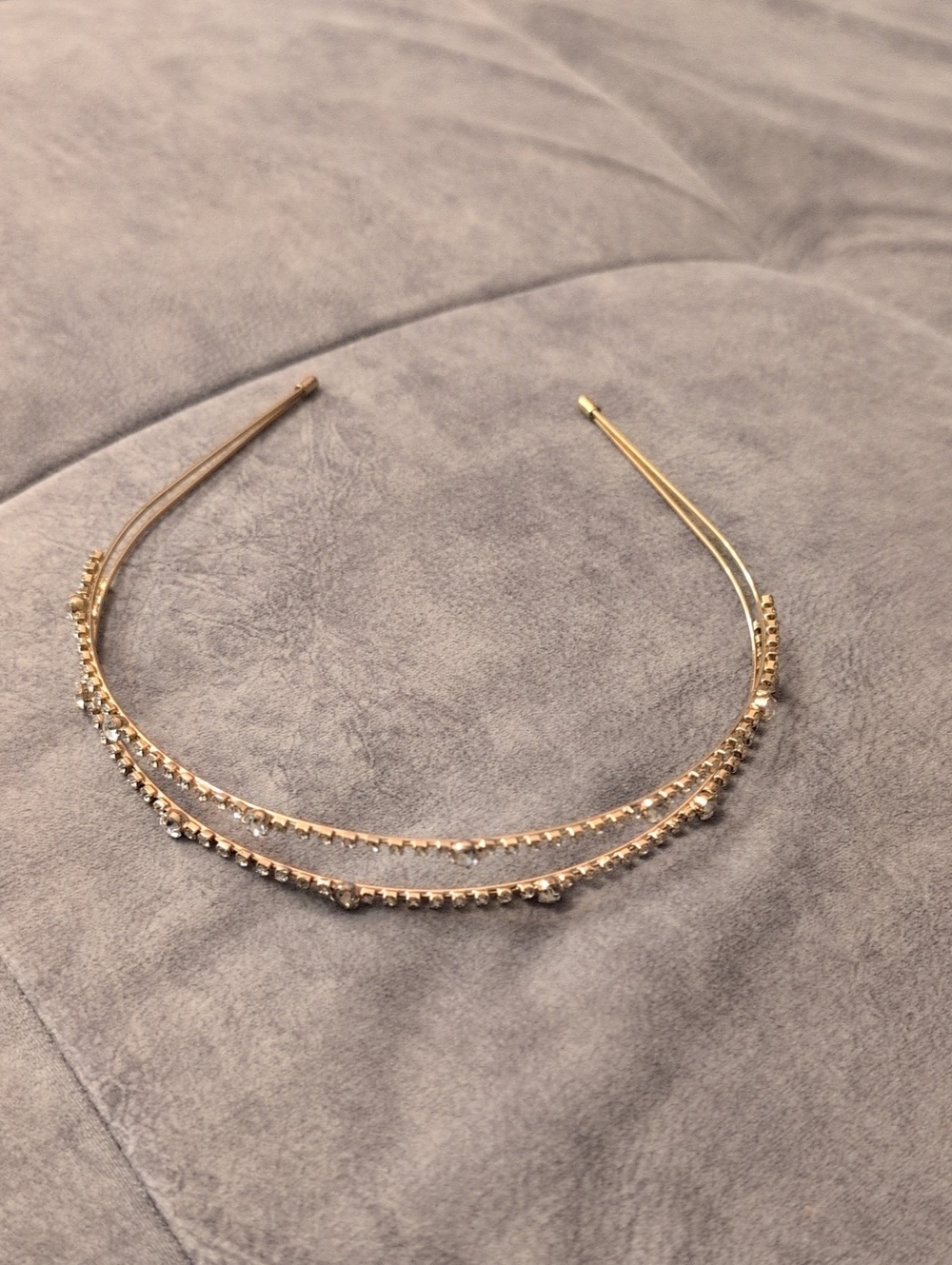 Gold Double-Row Crystal Headband - Women's Accessory